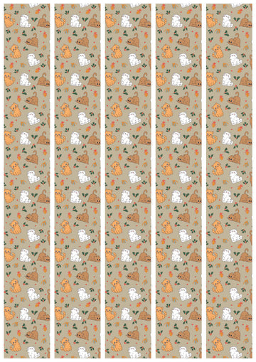 Latte Purrfect Christmas Cat Sticker Wraps A4 Sheet 5 Pack