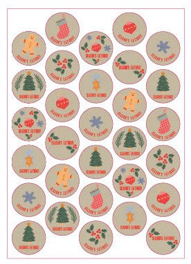 Latte Classic Christmas Stickers 30 Pack A4 Sheet