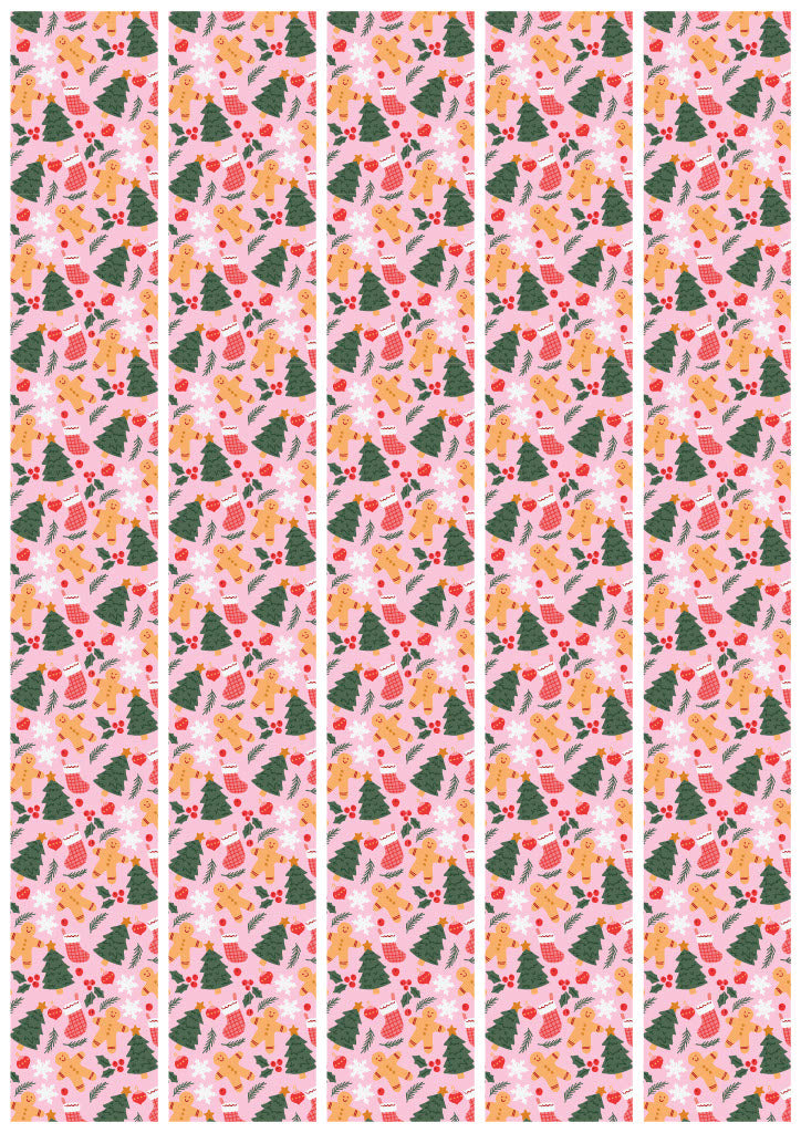 Christmas Box Sticker Wraps – Pink Classic Christmas