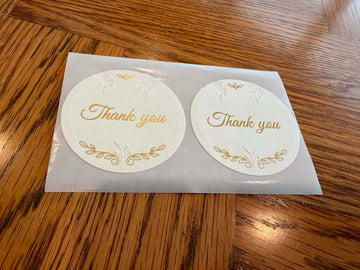 Thank You Embossed Stickers for Bakers