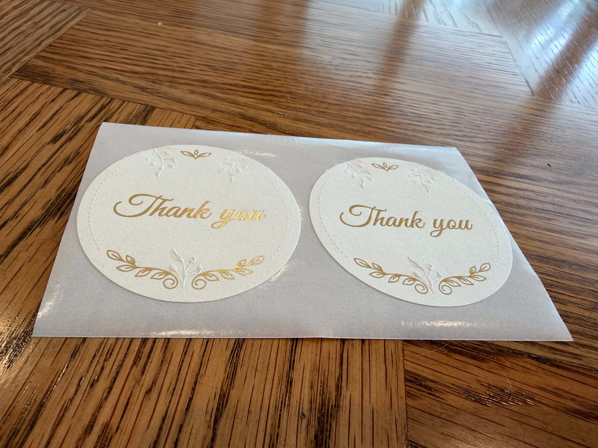 Thank You Embossed Stickers for Bakers