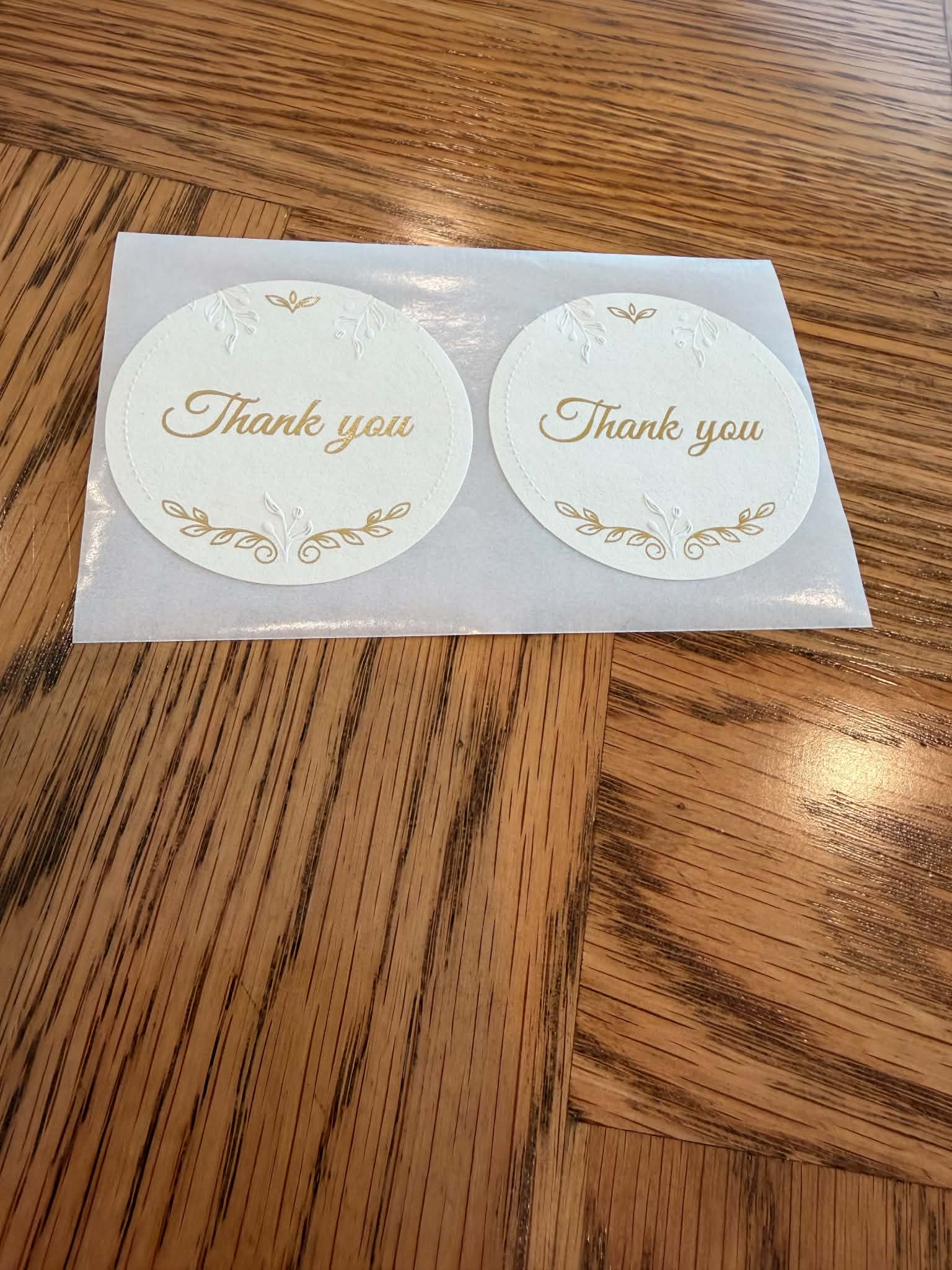 Thank You Embossed Stickers for Bakers