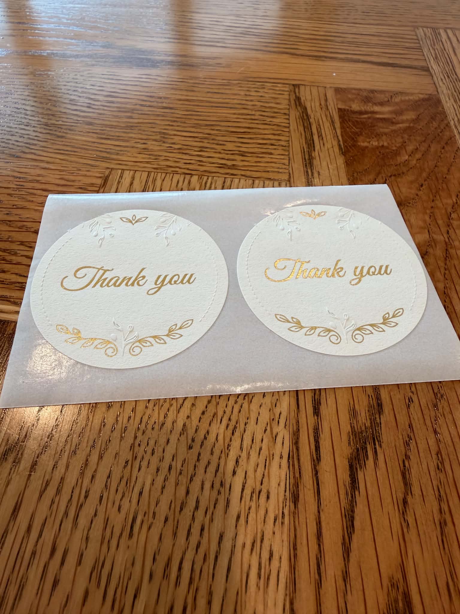 Thank You Embossed Stickers for Bakers
