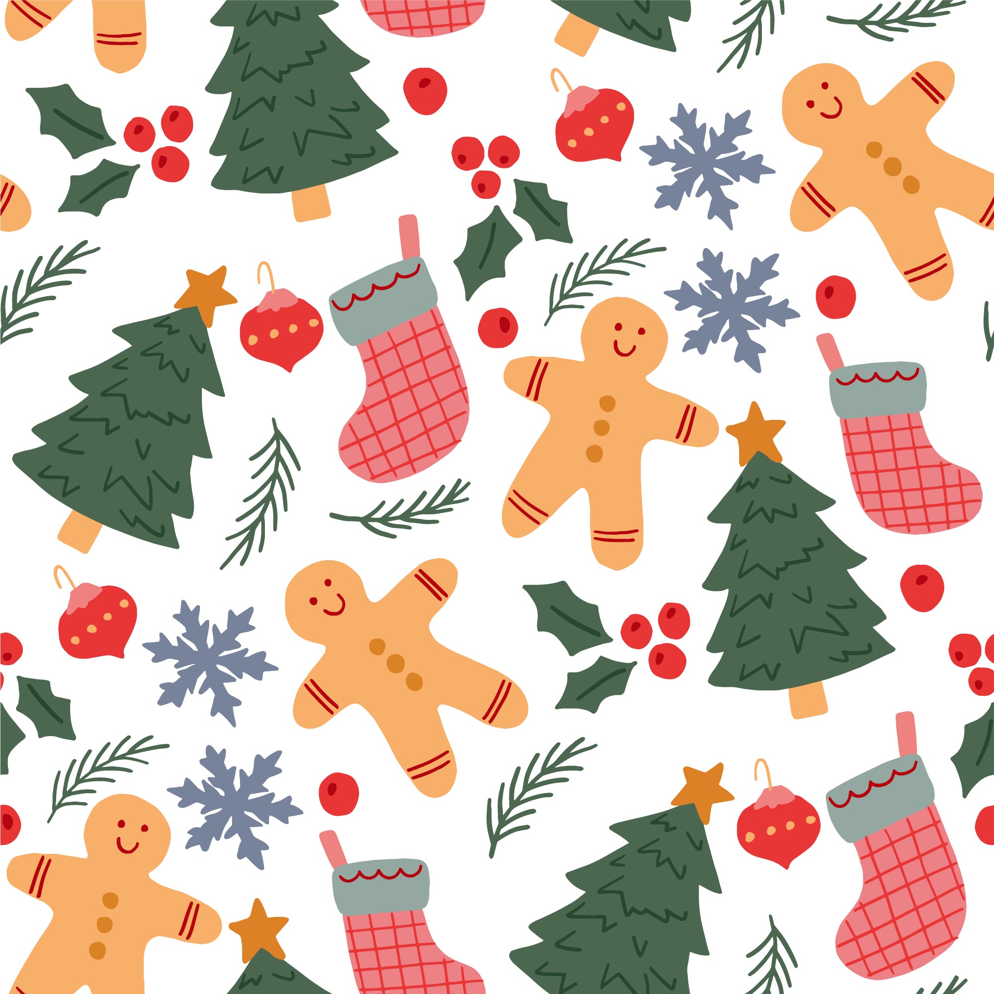 White Classic Christmas Greaseproof Paper 25 Sheet Pack
