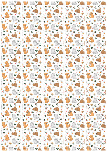 White Purrfect Christmas Cat Sticker Wraps A4 Sheet 5 Pack