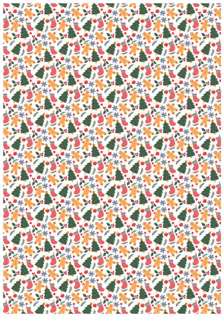 White Cute Cats Christmas Greaseproof Paper 25 Sheet Pack