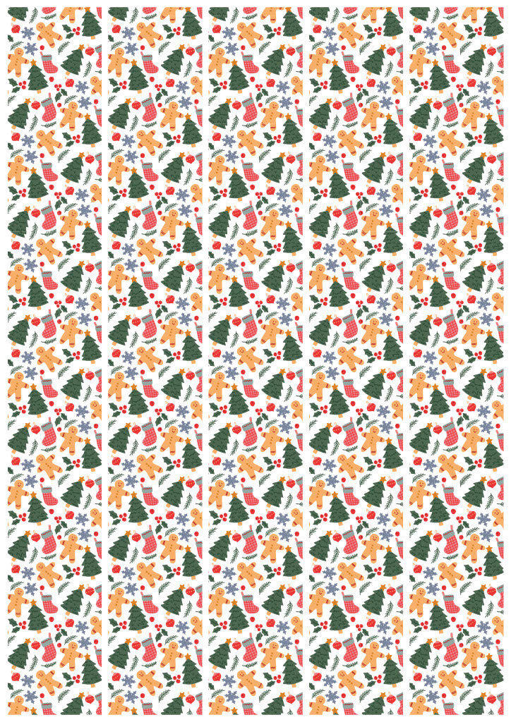 Classic White Christmas Sticker Wraps A4 Sheet 5 Pack