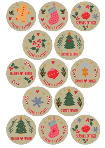 Christmas Bakery Stickers - Latte Classic Christmas